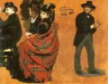 homme et femme à la table l’homme qui tire le gant 1873 Ilya Repin